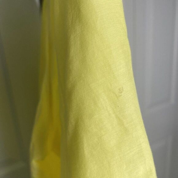 TRINA Turk Yellow Crochet Top Blouse S Cotton Silk Lightweight Drawstring Waist - Picture 8 of 10